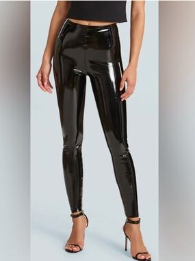 Commando Patent Faux Leather Leggings, Black, sz XS